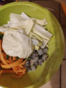 Tempuras de crevettes aux légumes