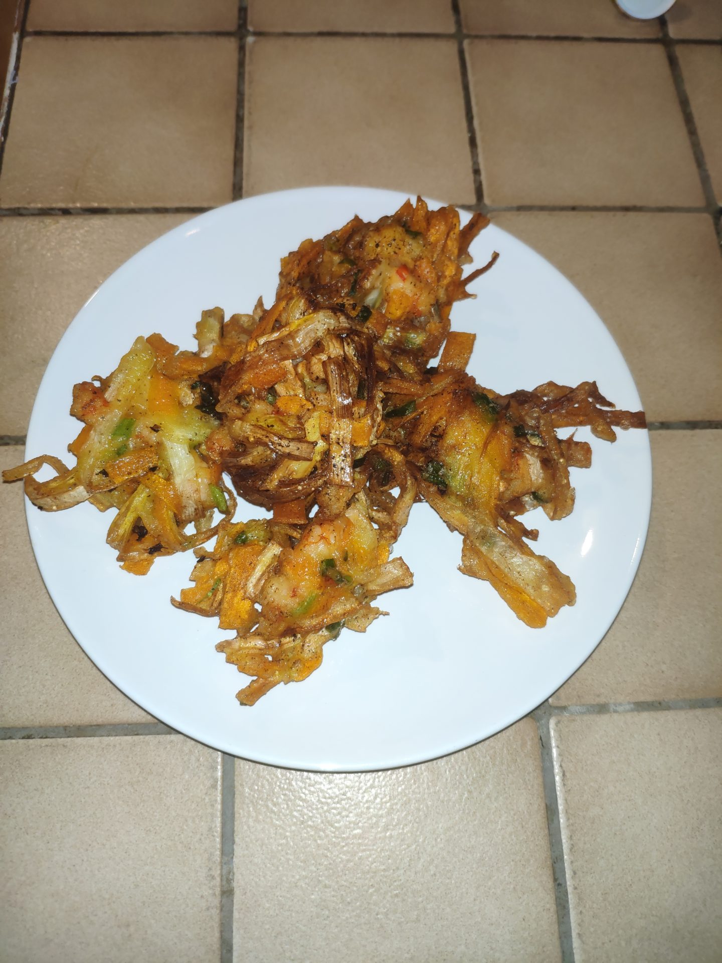 Tempuras de crevettes aux légumes