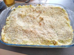 Gratin de haddock, poireaux et fourme d'ambert