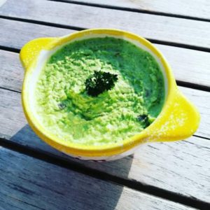 Guacamole de petits pois au fromage frais